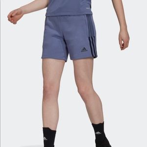 Womens Adidas Tiro Fleece Shorts - Orbit Violet Small